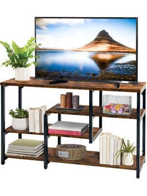 LAVIEVERT 4-Tier Console Table, Industrial Narrow Long Sofa Table with Open Storage Shelves for L... | Amazon (US)