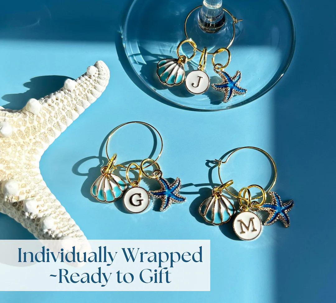Personalized Starfish Wine Charms: Nantucket Bachelorette Party Favors Last Toast on the Coast Gi... | Etsy (US)