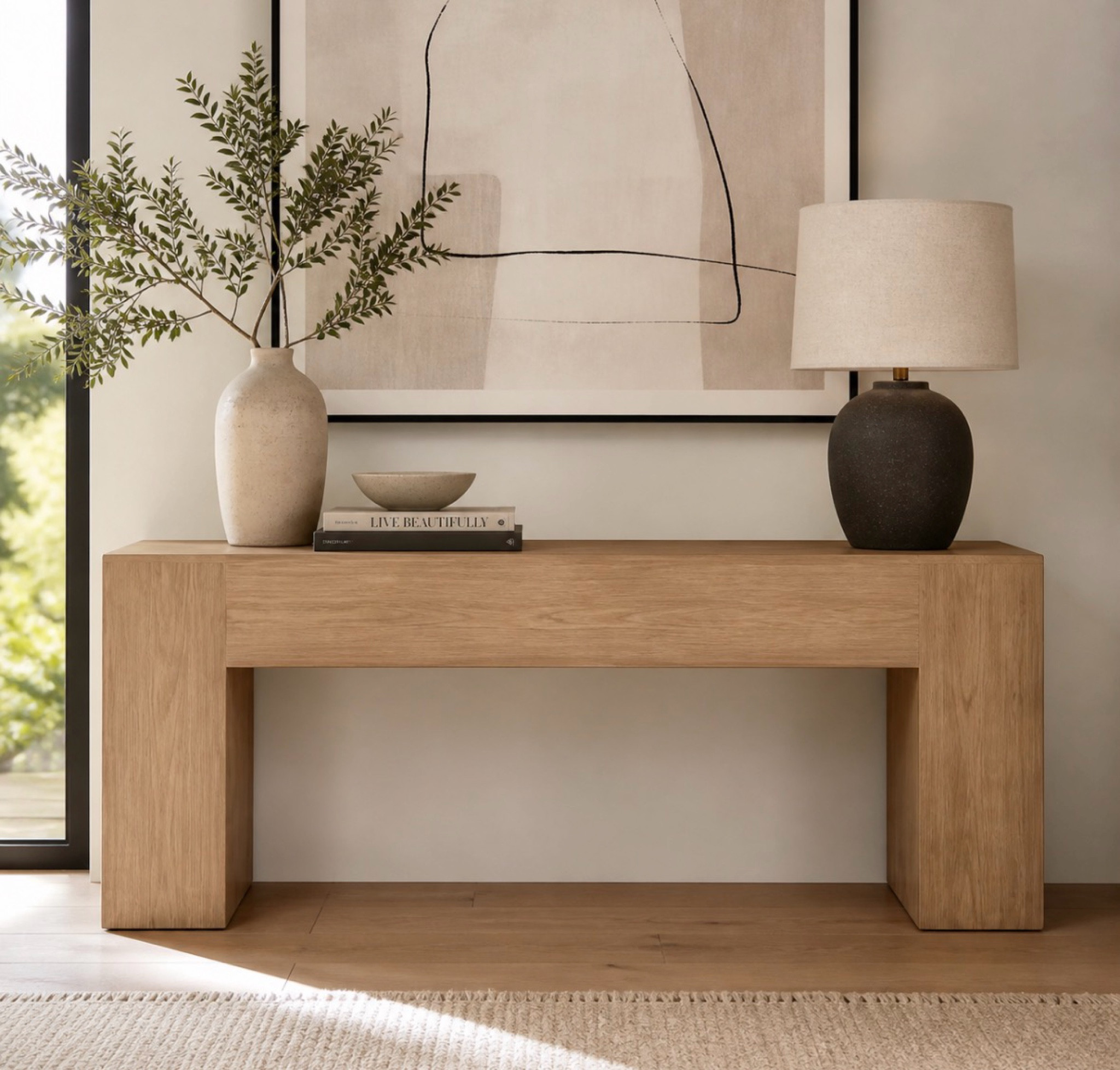 Light oak console table under $250! Multiple colors available 🫶🏼 

#LTKHome
