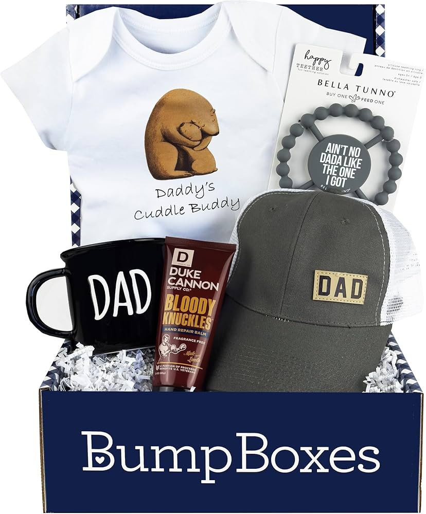 Bump Boxes, First Time Father’s Day Box with Mug, Hat, Teether, Onesie and Balm, Unique Kit for... | Amazon (US)