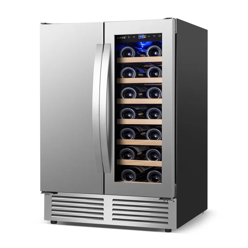 24 Inch Dual Zone 18 Bottle and 57 Can Wine & Beverage Refrigerator Built-in/Freestanding Cooler ... | Wayfair North America