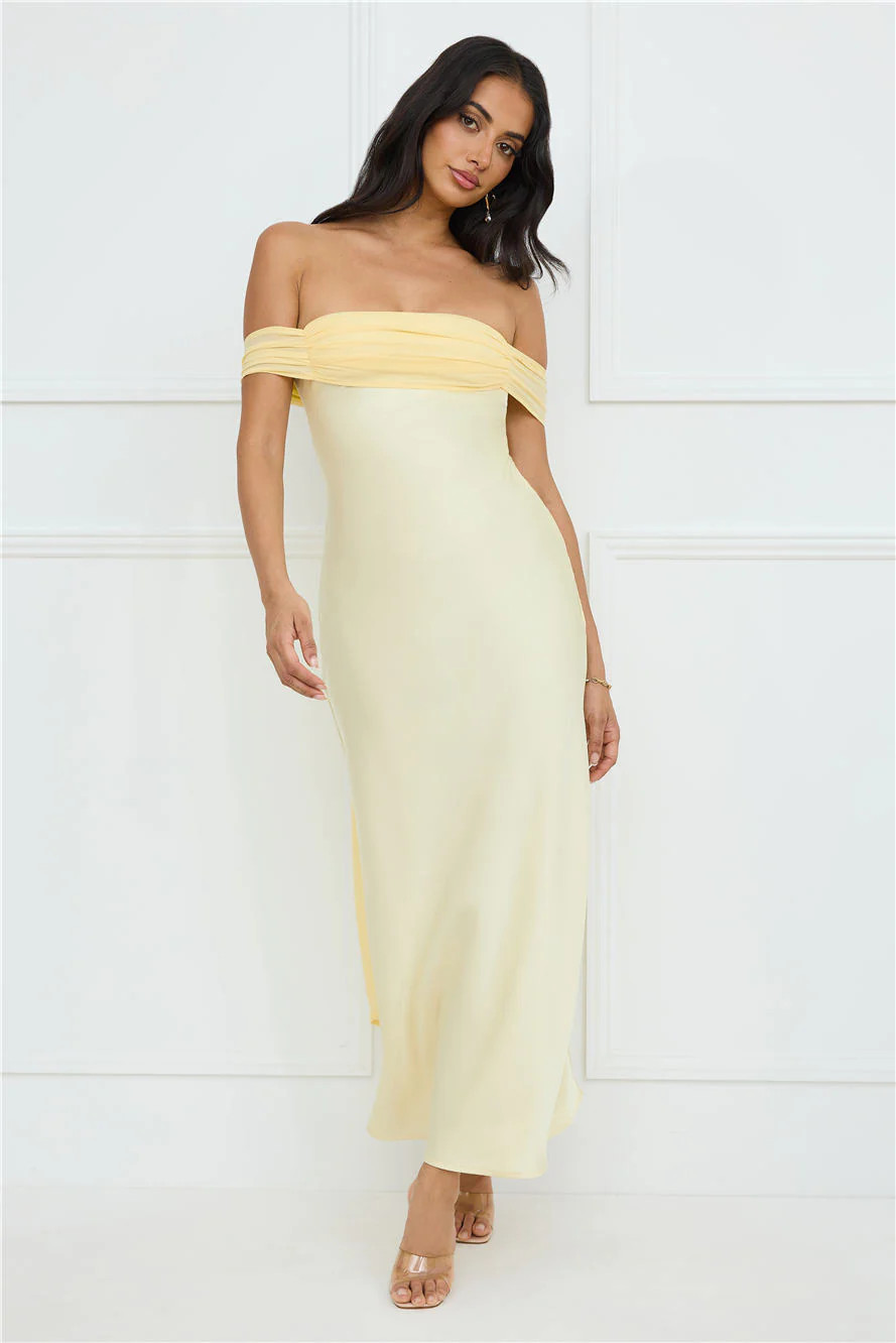 Daisy Darling Strapless Maxi Dress Yellow | Hello Molly (AU)