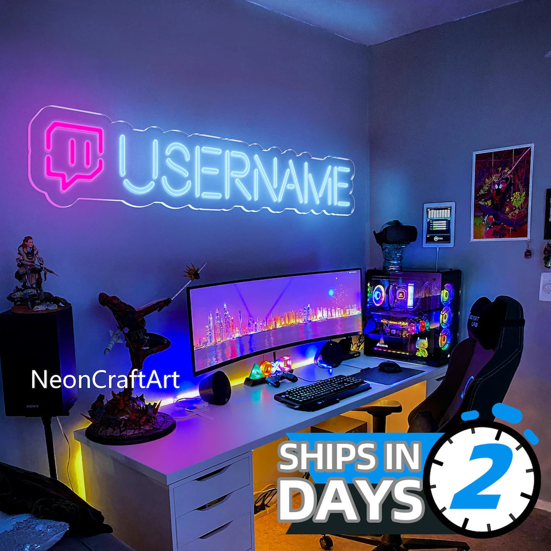 Personalized Gamer Tag Neon,custom Username Neon Sign,custom Game Logo,twitch Neon Sign,streaming... | Etsy (US)