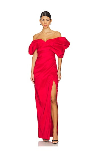 Gia Gown in Bright Red Dress Winter Formal Dress Winter Formal Wedding Guest Dress Winter Dress 2025 | Revolve Clothing (Global)