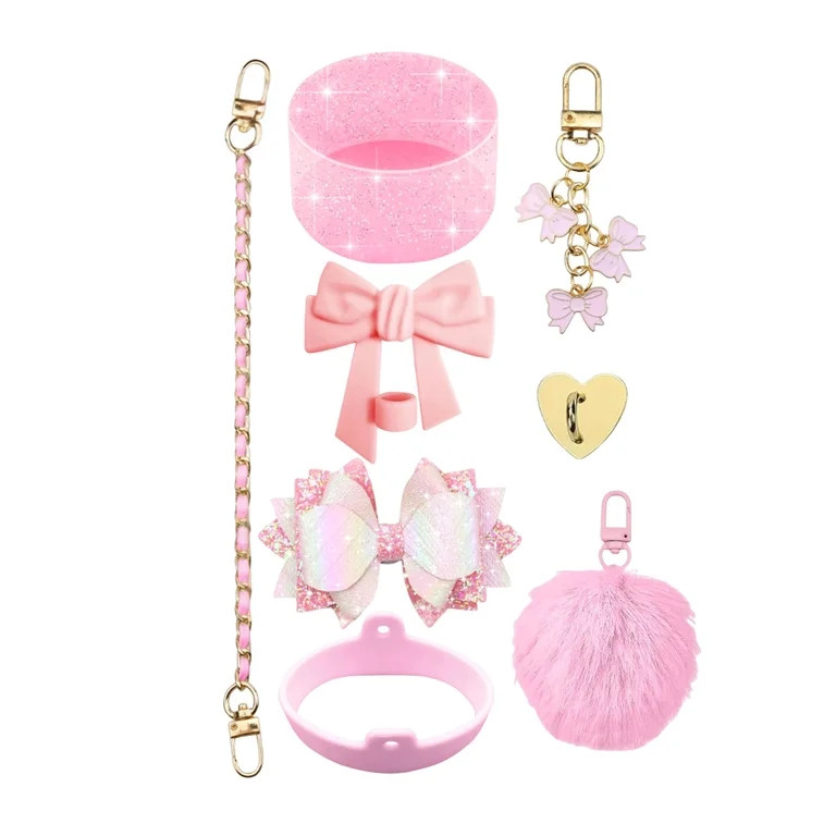 Yesbay 8Pcs Bling Cup Accessories for 8-46oz Tumbler Silicone Cup Boot Cute Bowknot Straw Topper ... | Walmart (US)