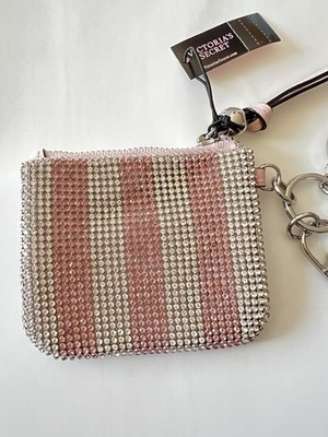 Victoria’s Secret Shine Iconic Stripe Pouch Bag Charm Keychain Crystals All Over | eBay US
