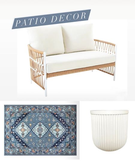 Patio decor, outdoor furniture, outdoor loveseat, indoor outdoor rug

#LTKSeasonal #LTKFamily #LTKHome