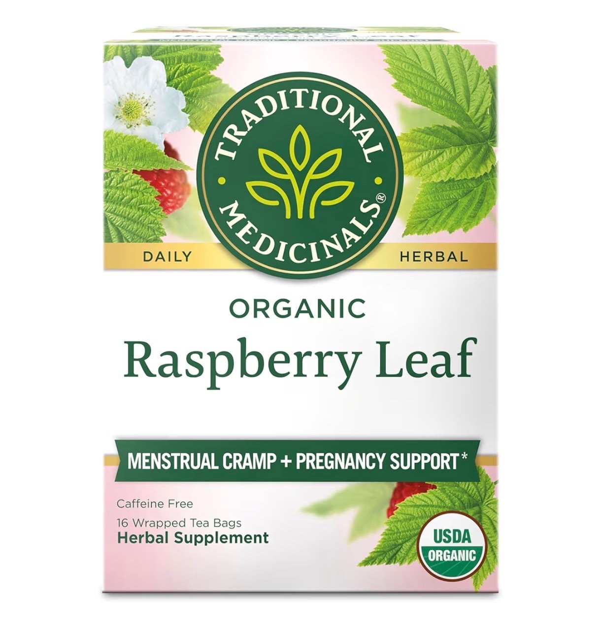 Traditional Medicinals Organic Raspberry Leaf Herbal Tea, Eases Menstrual Cramps & Supports Healthy Pregnancy, (Pack of 1) - 16 Tea Bags

#LTKmomlife #LTKMothersDay #LTKBaby