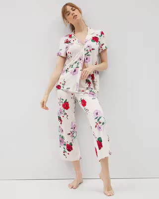 Piped Cropped Pajama Pants | SOMA