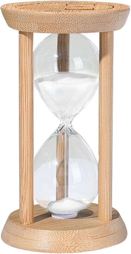 Sand Timer 30 Minute,Hourglass,White Sand Watch 30 Min,Decorative Wooden Sandglass for Work,Study... | Amazon (US)