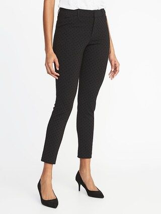 Mid-Rise Pixie Ankle Textured-Dot Pants for Women | Old Navy US