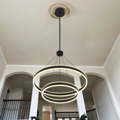 Maleea Modern Chandelier Light Led Kitchen Island Pendant with Remote Control for High Ceiling | Wayfair North America