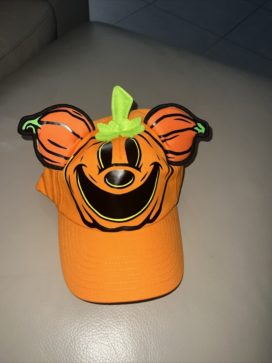 2024 Disney Park Mickey Mouse Ears Orange Pumpkin Glow In Dark Adult Hat Cap 🎃 | eBay US