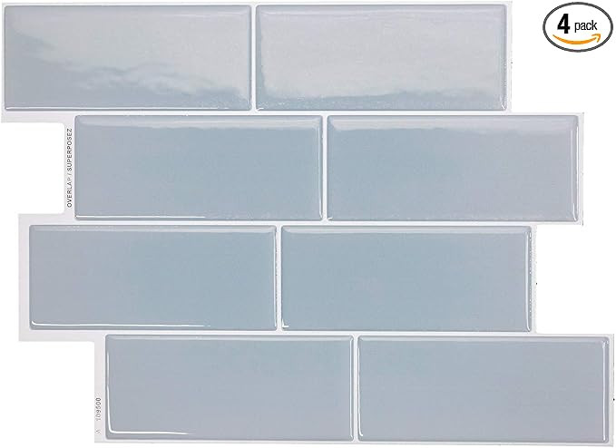 SMART TILES Peel and Stick Backsplash - 4 Sheets of 11.56" x 8.38" - 3D Adhesive Peel and Stick T... | Amazon (US)