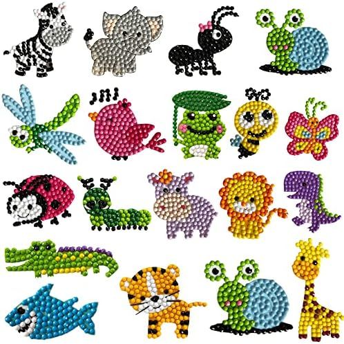 sinceroduct 5D Diamond Painting Stickers Kits for Kids Arts and Crafts, Cartoon Stickers Stick Pa... | Amazon (US)