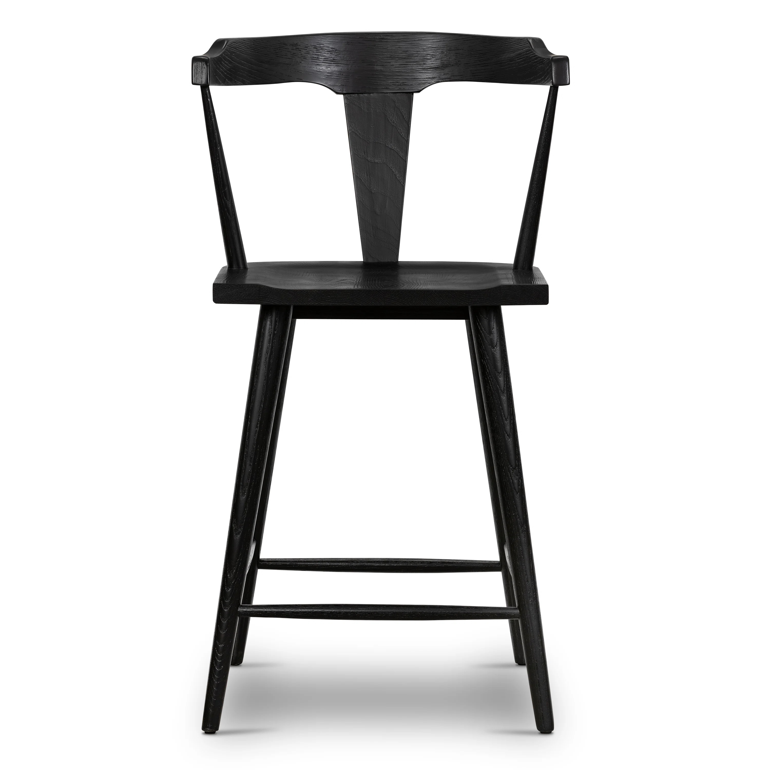 Enzo Solid Wood Counter Stool in Black | Wayfair North America