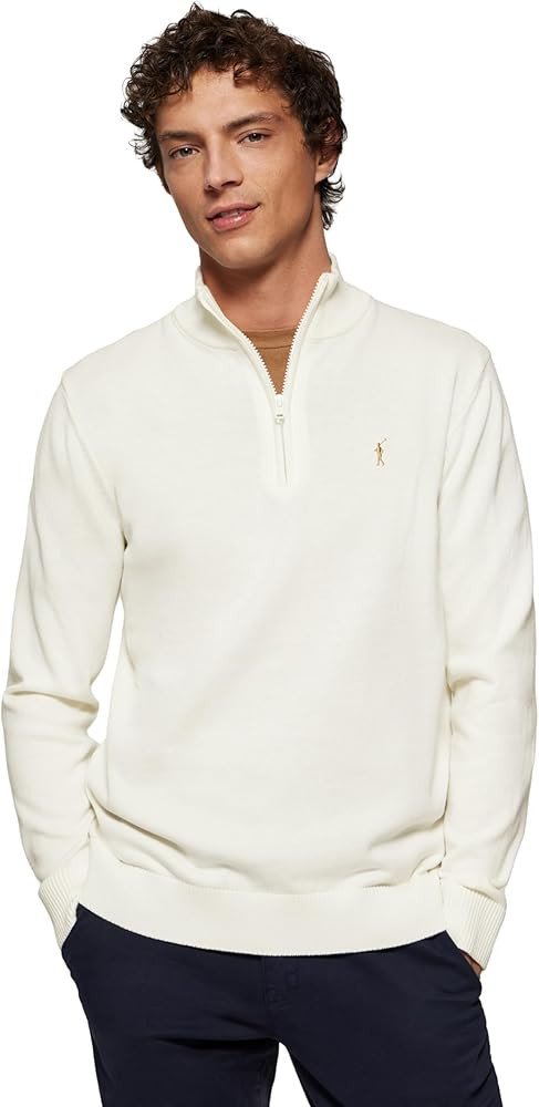 Polo Club Herren Basic Pullover Mit Reißverschluss - 100% Baumwolle Pullover Zipper Langarm Swea... | Amazon (DE)