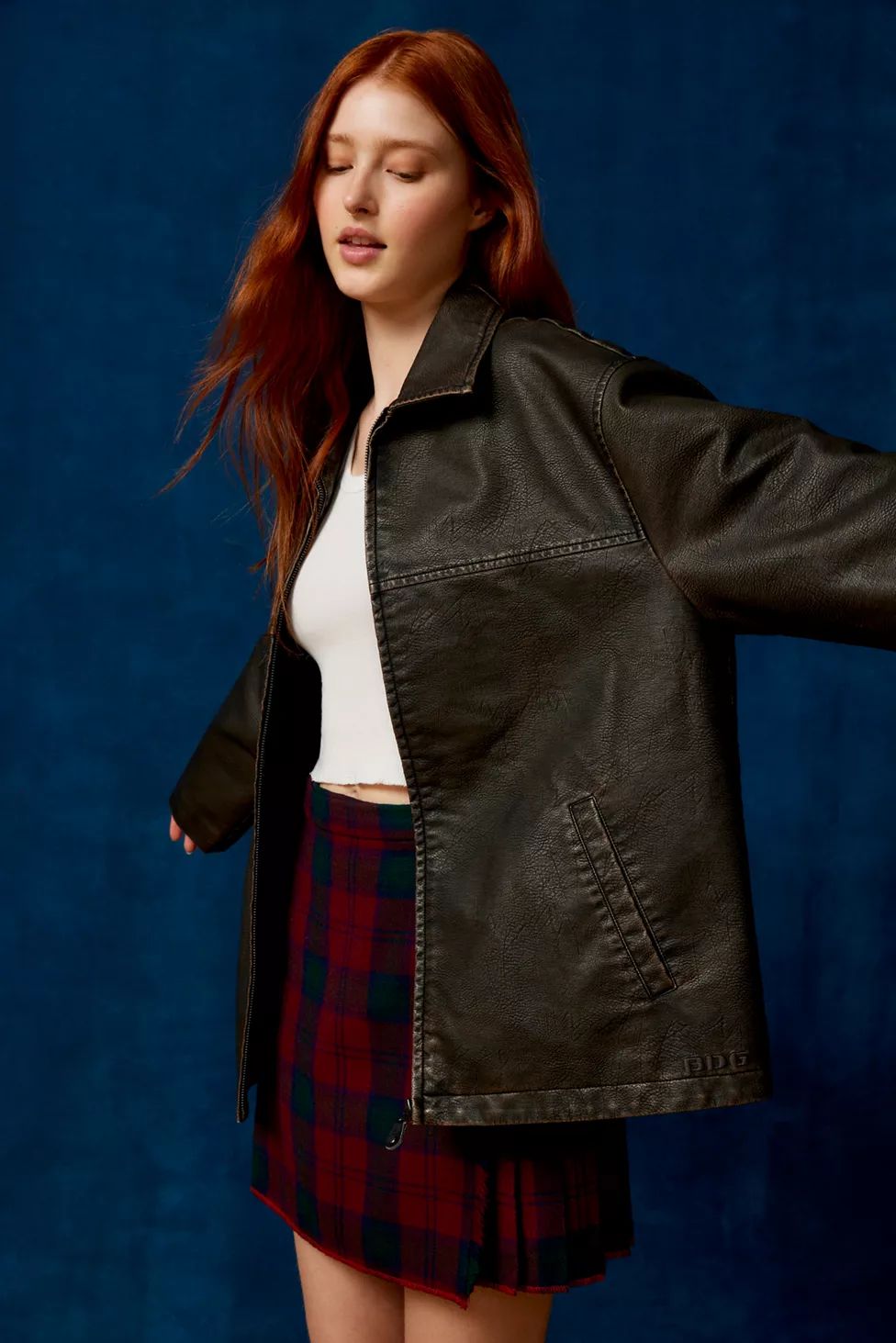 BDG Dex Faux Leather Zip-Up Jacket | Urban Outfitters (US and RoW)