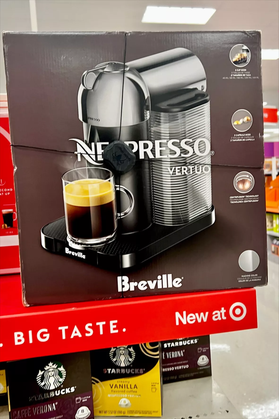 Breville Nespresso Vertuo Espresso Maker/Coffeemaker - Chrome