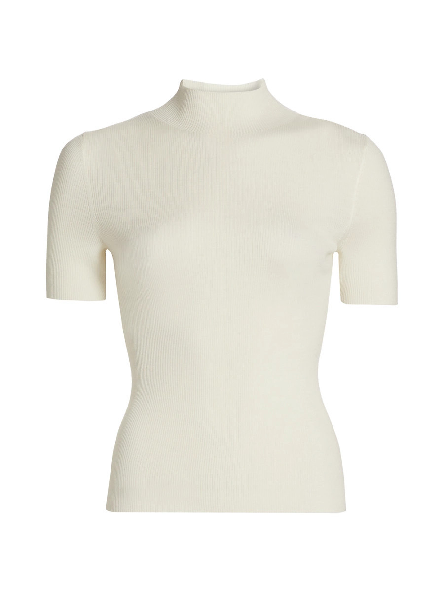 Women's Leenda Merino Wool Short-Sleeve Sweater - New Ivory - Size Medium | Saks Fifth Avenue