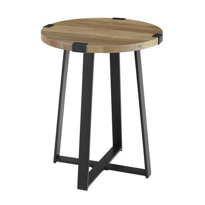 Urban Industrial Glam Faux Wrap Leg Round Side Table - Saracina Home | Target