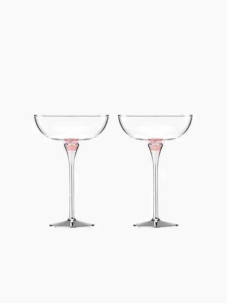 rosy glow champagne saucer pair | Kate Spade (US)