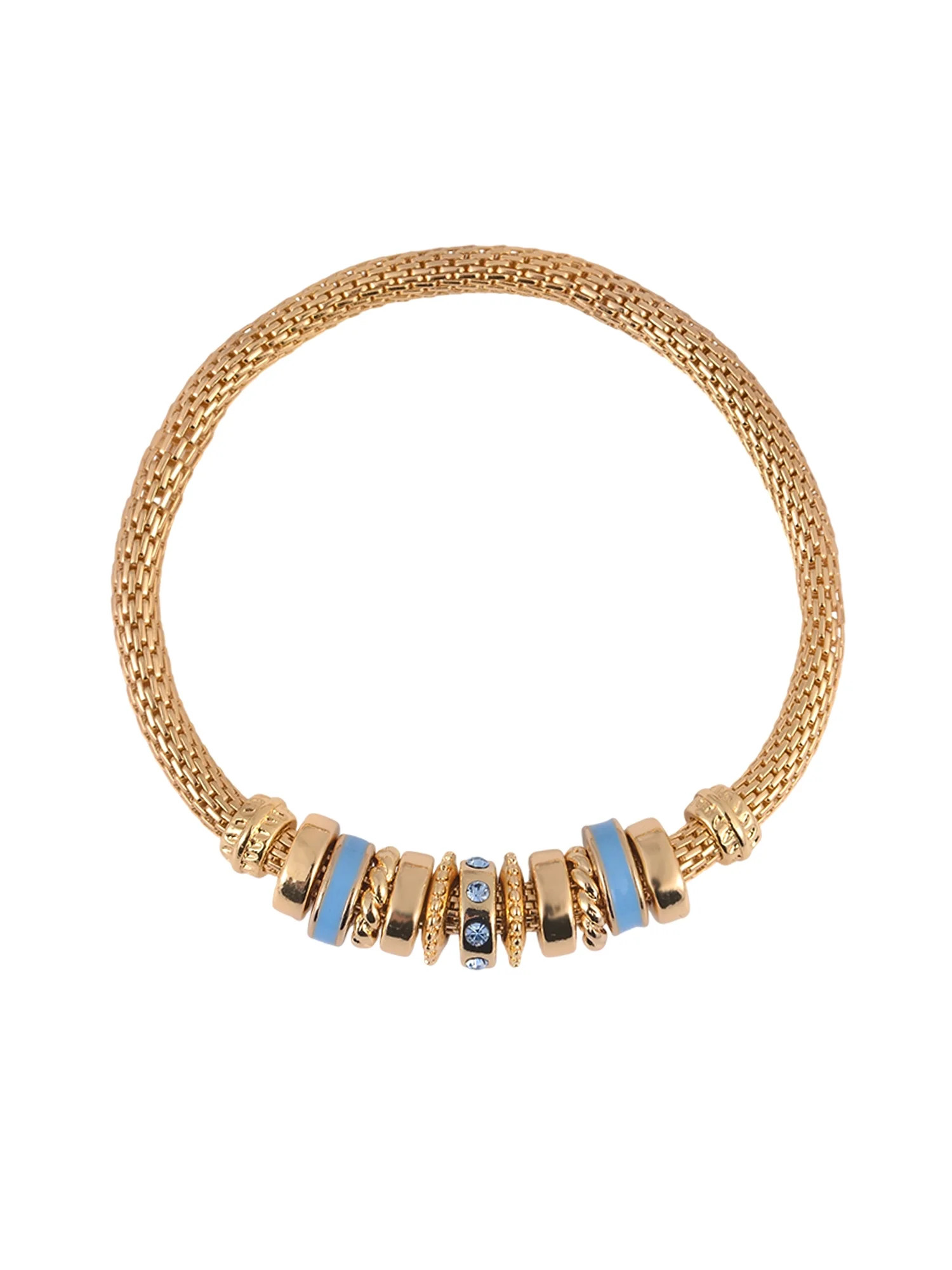 Time and Tru Goldtone Chain with Aqua Birthstone "March" Bracelet | Walmart (US)
