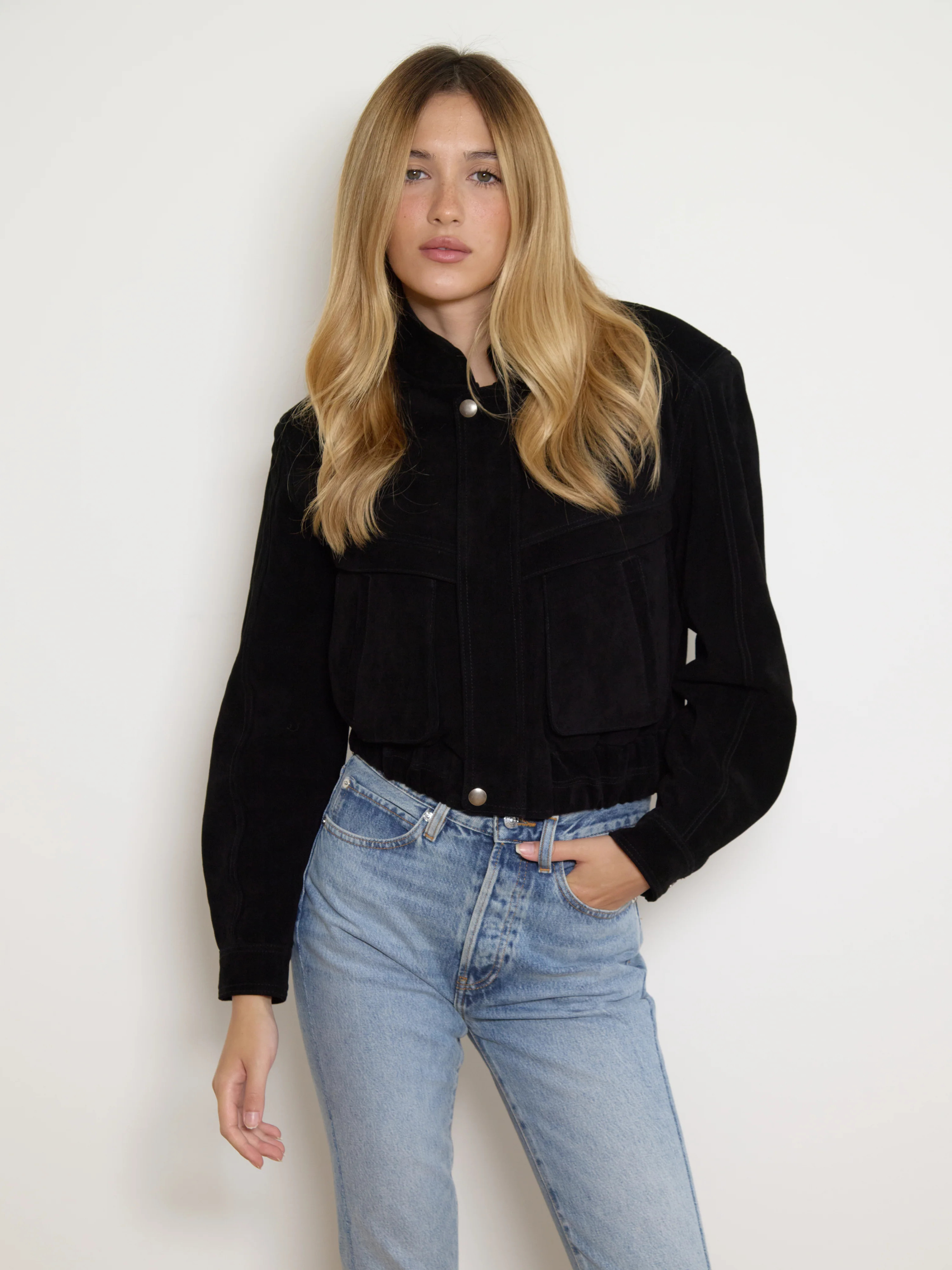 Becky Suede Jacket Black | Women's Suede Leather Jacket | L.CUPPINI