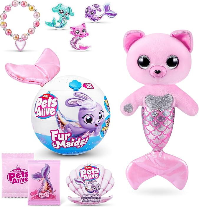 Pets Alive Furmaids ZURU Mermaid Plush, Pink Kitten             Interactive, Lights Sounds, Girls... | Amazon (US)