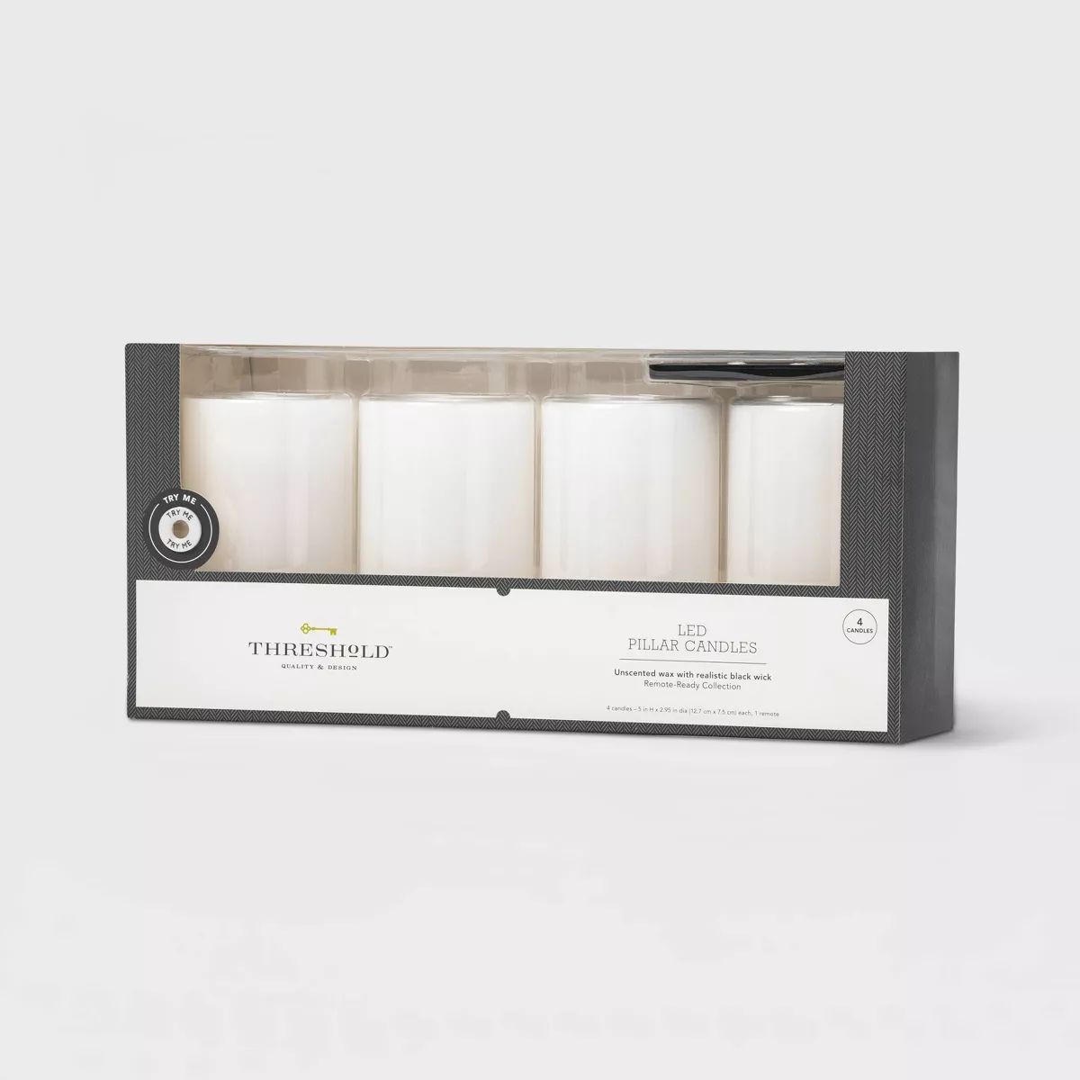 5" x 3" LED Flameless Black Wick Candle White - Threshold™ | Target