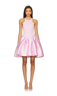 Marques ' Almeida Mikado Rib Jersey Short Princess Dress in Pink from Revolve.com | Revolve Clothing (Global)