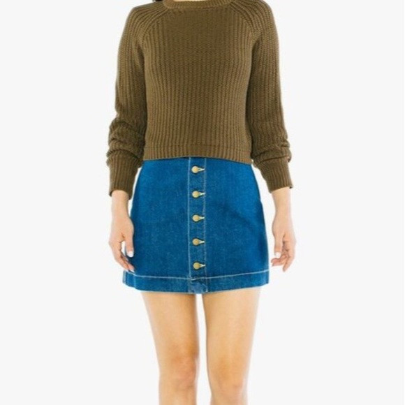 American Apparel Denim Button Front A-Line Mini Skirt | Poshmark