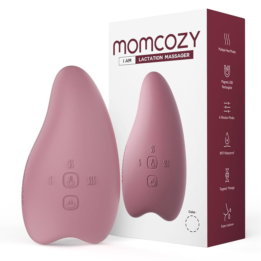 Momcozy Warming Lactation Massager 2-in-1, Soft Breast Massager for Breastfeeding, Heat + Vibrati... | Amazon (US)