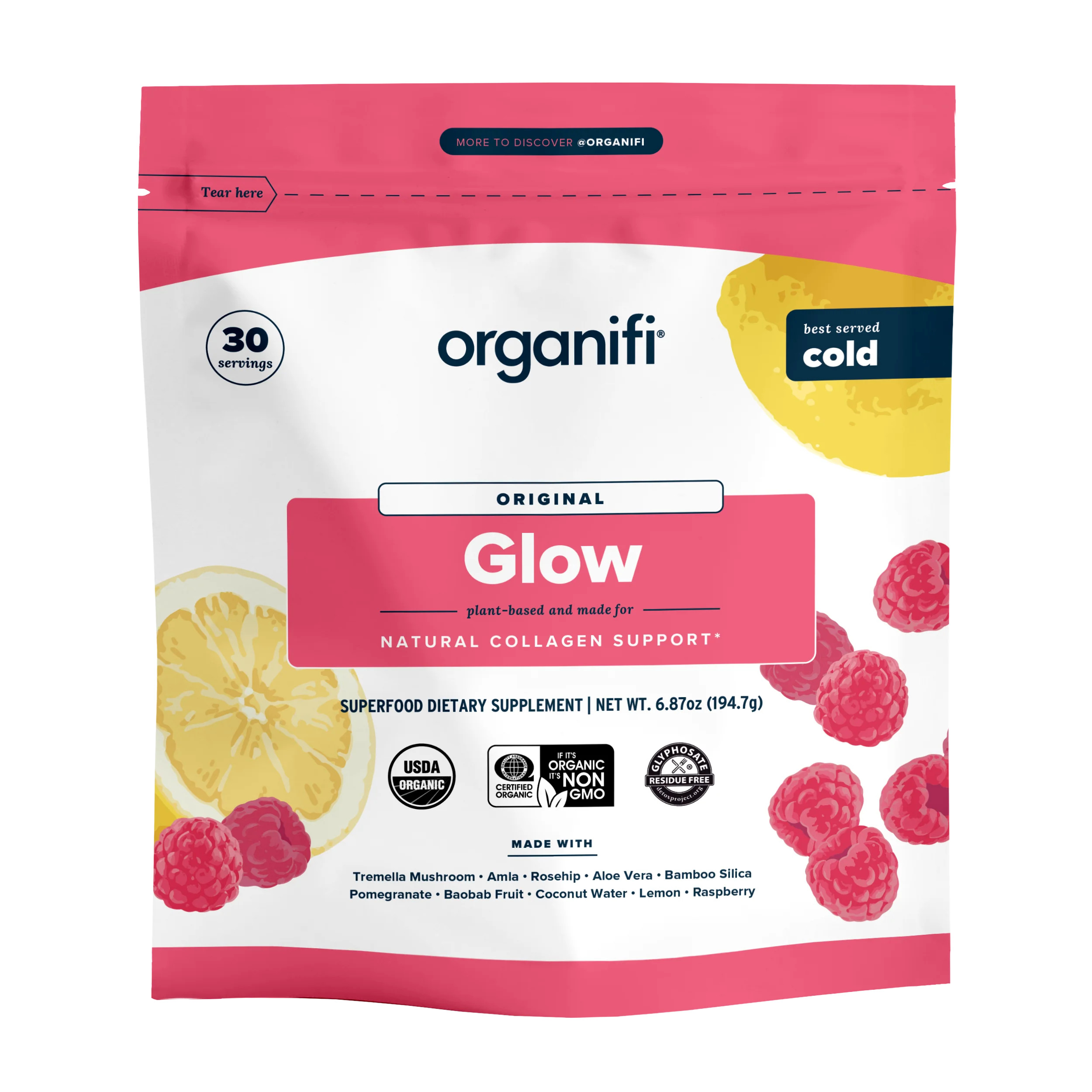 organifi glow - hydrating adaptogenic plant-based collagen all in one scoop. | Organifi