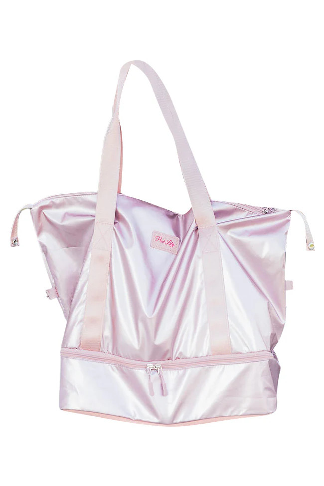 On My Way Over Pink Metallic Active Bag DOORBUSTER | Pink Lily