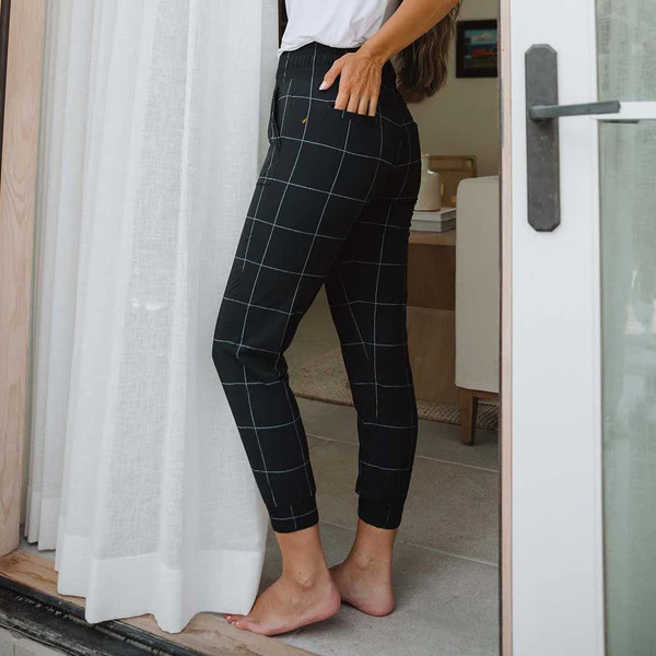 Destination Joggers, Black Windowpane | Albion Fit