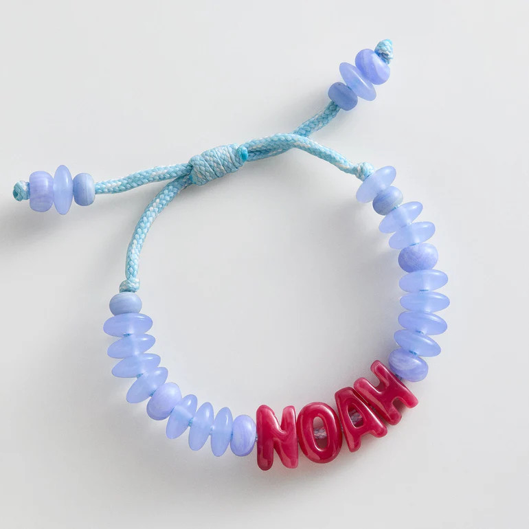 Wear Everywhere Waterproof Custom Bracelet - Blue Lace Agate/Fuchsia | BaubleBar