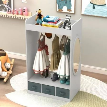 General Kids Dress Open Hanging Armoire Closet White | Walmart (US)