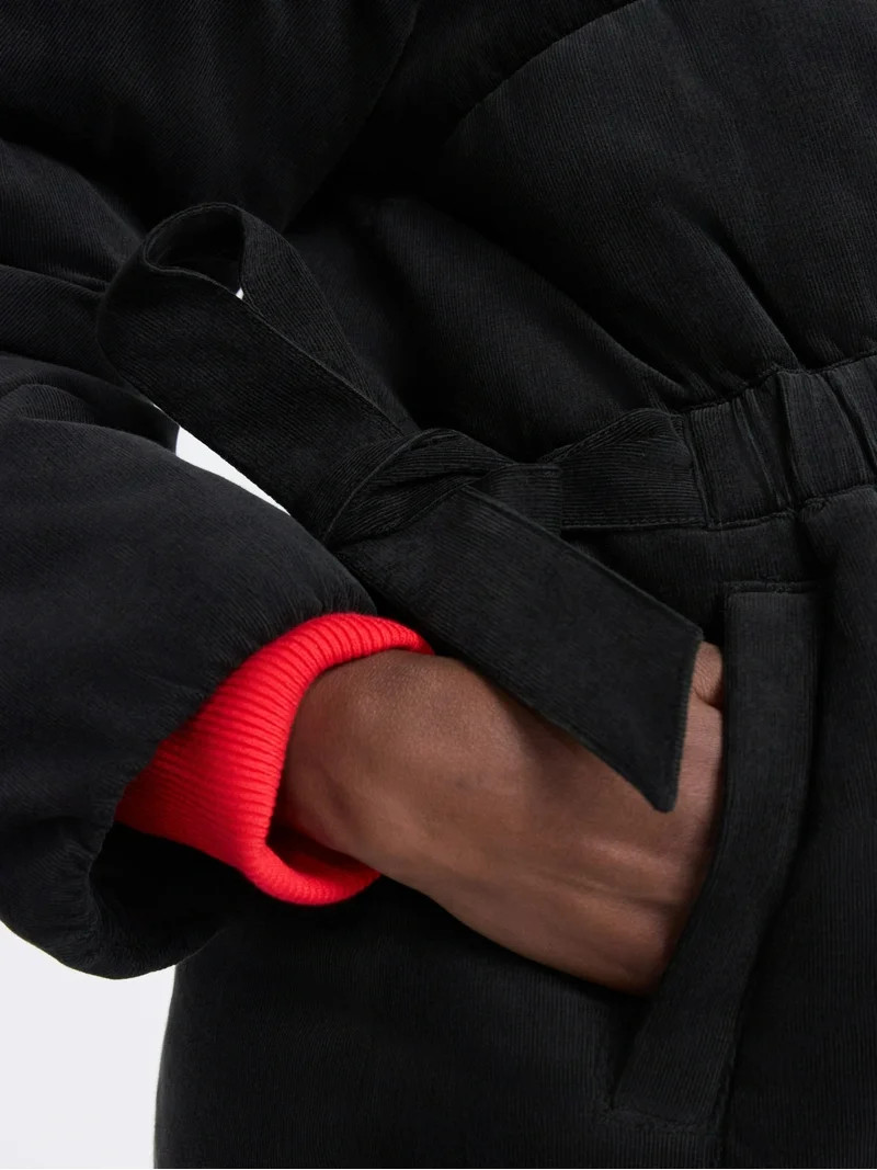 Free Assembly Women's Side Tie Puffer Jacket with Hood, Sizes XS-XXL | Walmart (US)