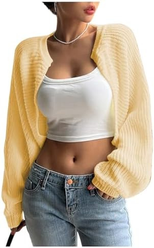 GORGLITTER Women's Cute Oversized Bolero Chunky Cardigans Cropped Sweater | Amazon (US)