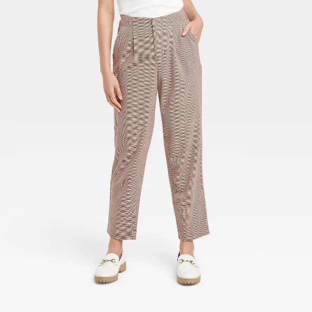 Women's High-Rise Relaxed Fit Tapered Ankle Trousers - A New Day™ | Target