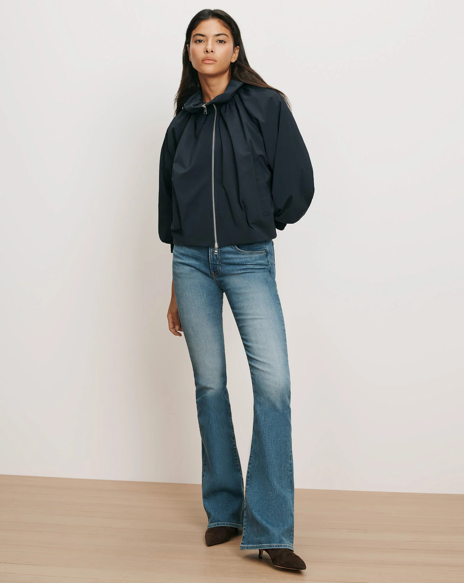 Circe Bubble Jacket in Navy | Veronica Beard | Veronica Beard