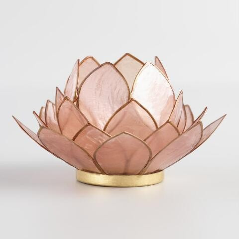 Blush Lotus Capiz Tealight Candleholder | World Market