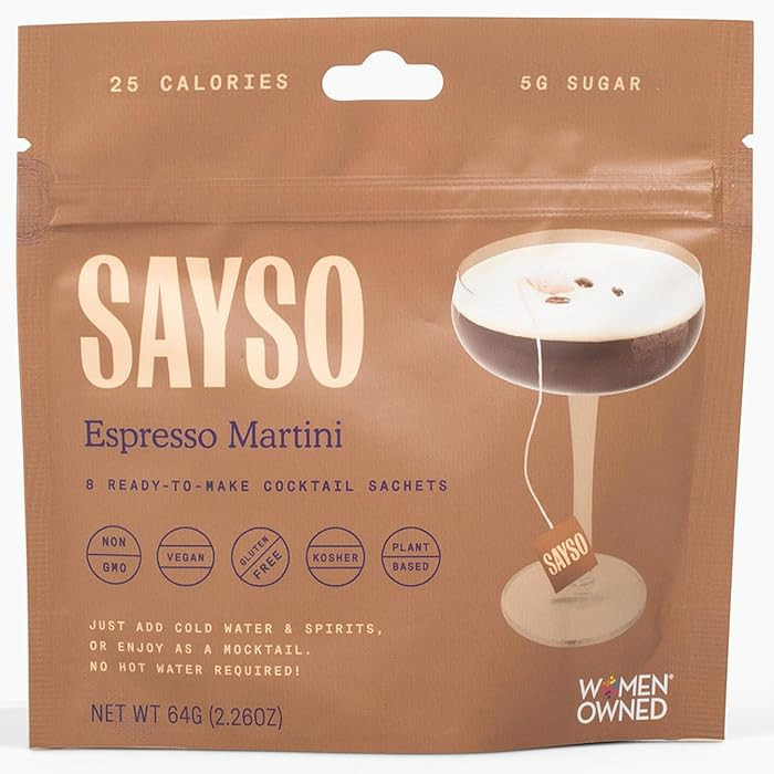 SAYSO: Espresso Martini Instant Cocktail Tea Bags | Infuses with Cold Water & Spirits for a Premi... | Amazon (US)