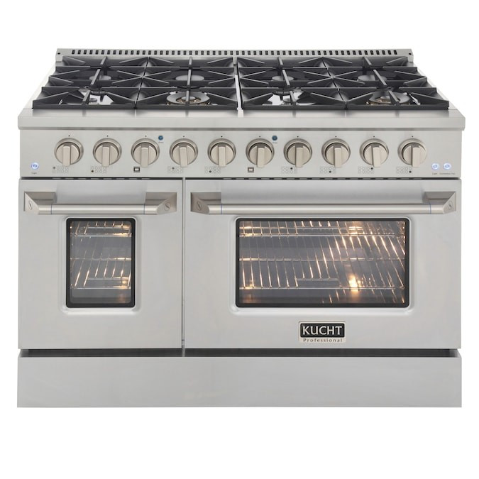 Kucht Professional KNG 48-in 8 Burners 4.2-cu ft/2.5-cu ft Convection Oven Freestanding Double Ov... | Lowe's