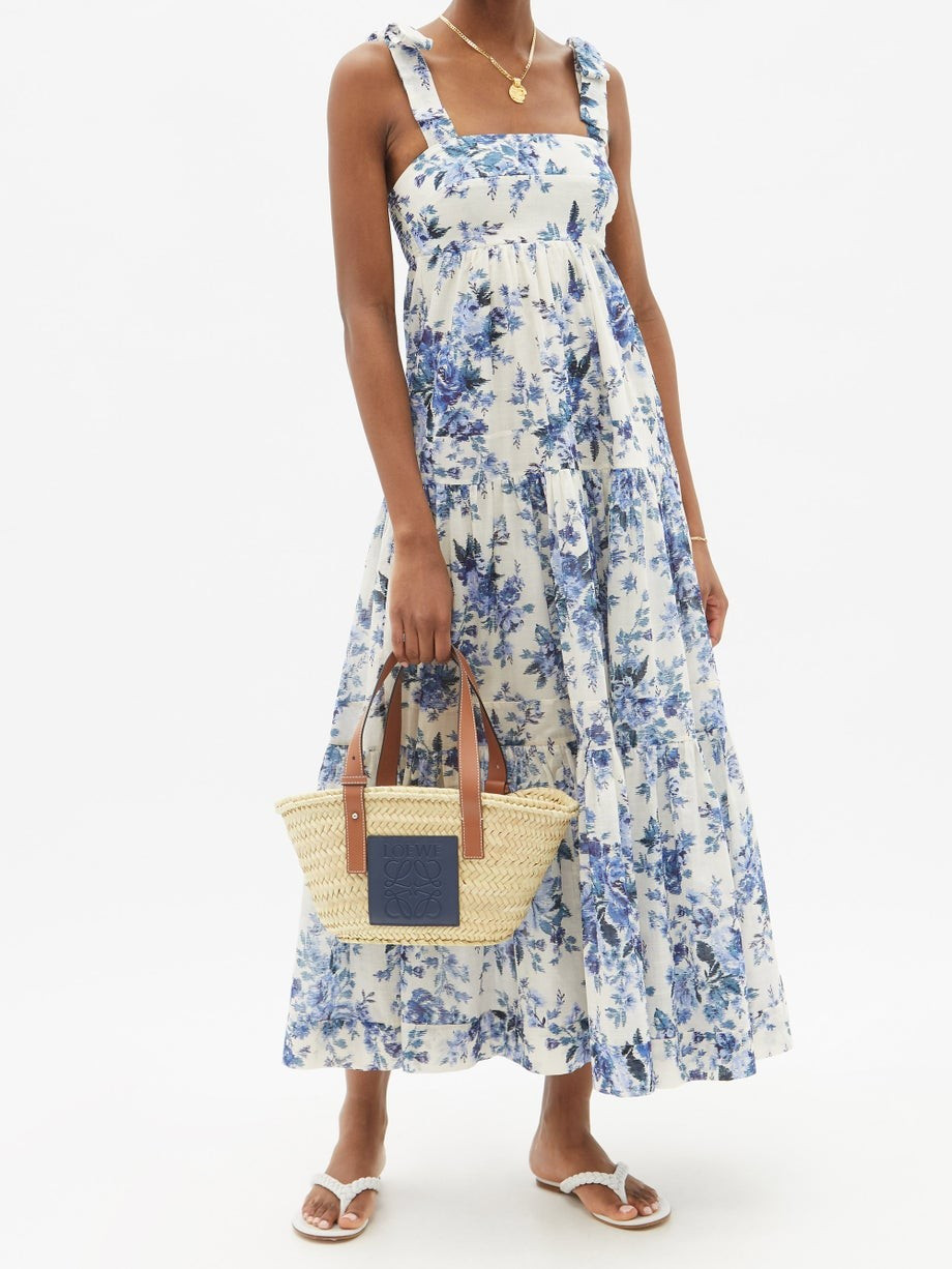 Aliane tiered floral-print cotton-voile dress | Matches (US)