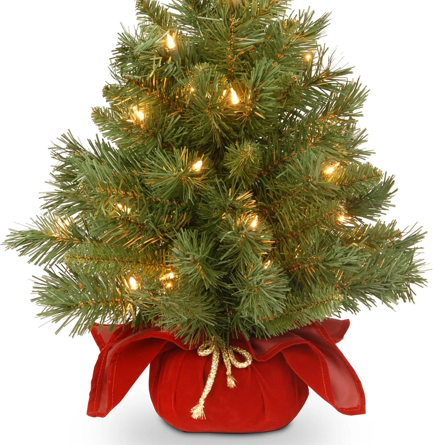 Tree Company Pre-lit Artificial Mini Christmas Tree | Includes Small Lights and Cloth Bag Base | ... | Walmart (US)