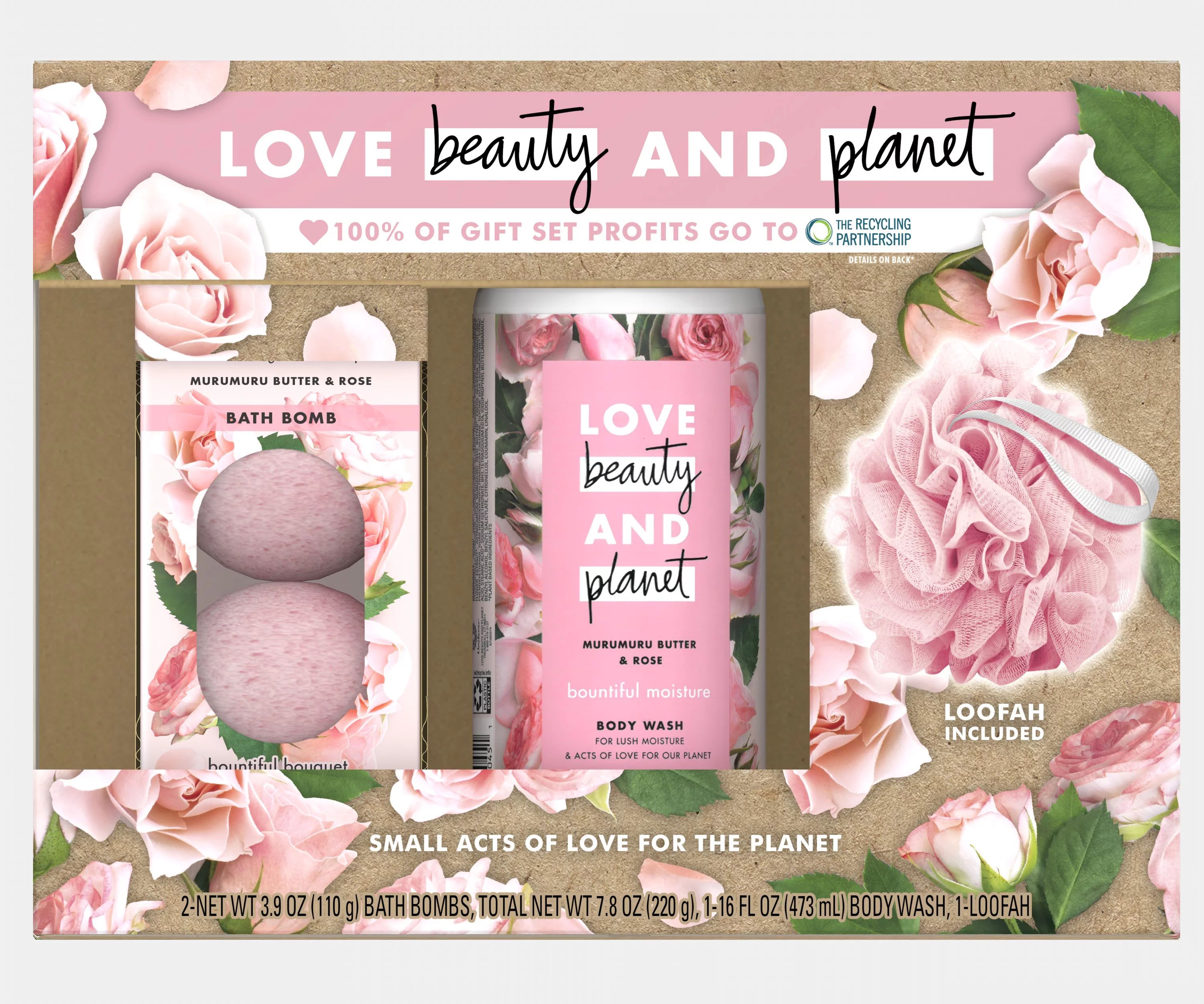 ($15 Value) Love Beauty and Planet 4-pc Murumuru Butter & Rose Holiday Gift Set (2 x Bath Bombs, ... | Walmart (US)