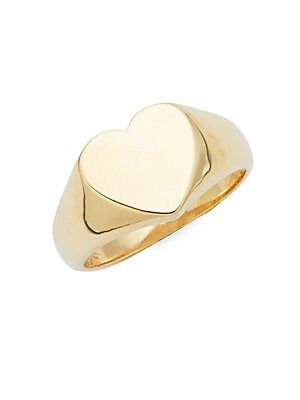 14K Yellow Gold Heart Signet Ring | Saks Fifth Avenue OFF 5TH