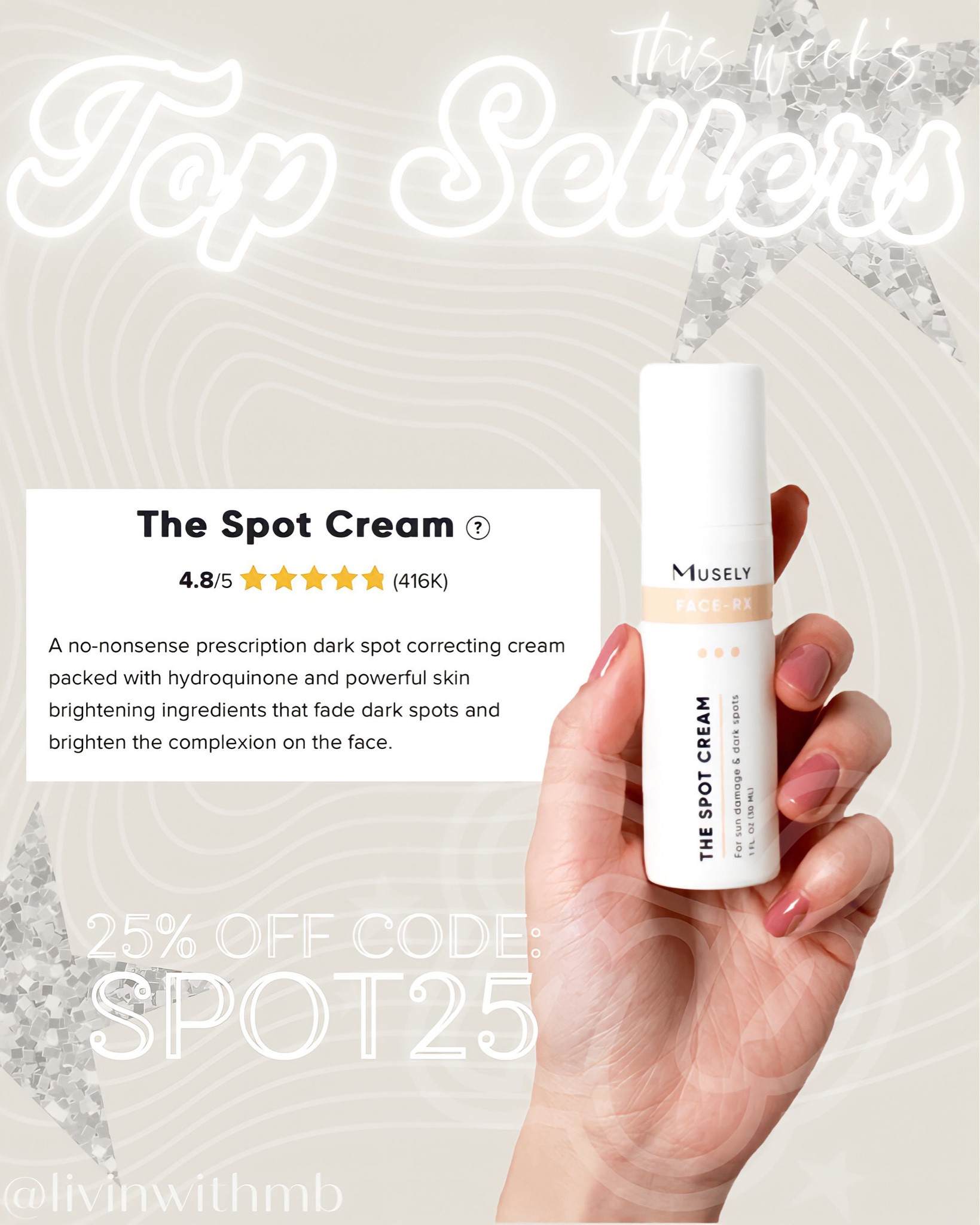 The Spot Cream by Musely was a top seller this week!

This product single-handedly changed my skin. You can try it now for 25% off with code: SPOT25

#LTKFind #LTKbeauty #LTKsalealert